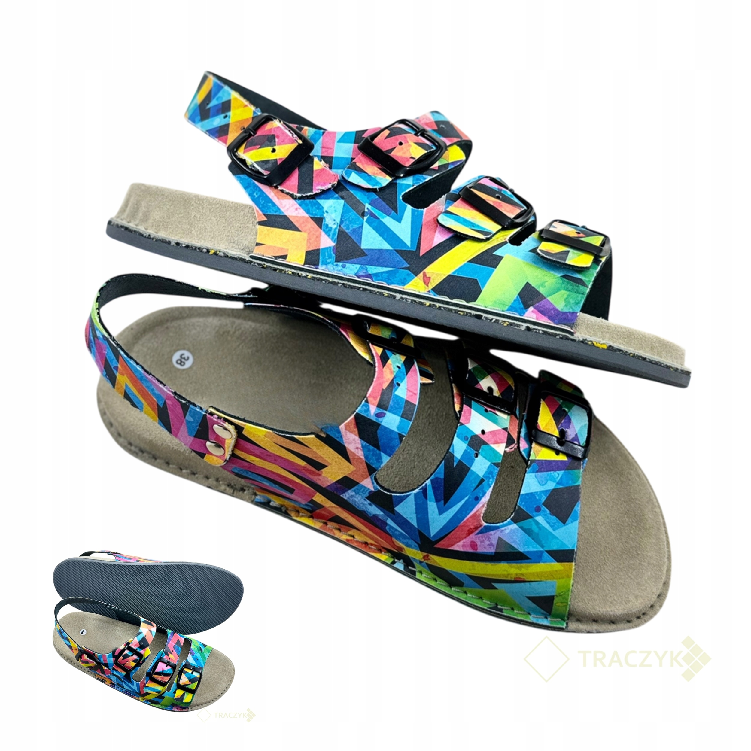 Sandály Traczyk Anatomické Přírodní Kůže Profilované Fussbett Nastavitelné