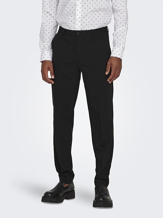 Only&sons Černé Elegantní Kalhoty Jednoduché V Barvě 52 6EA