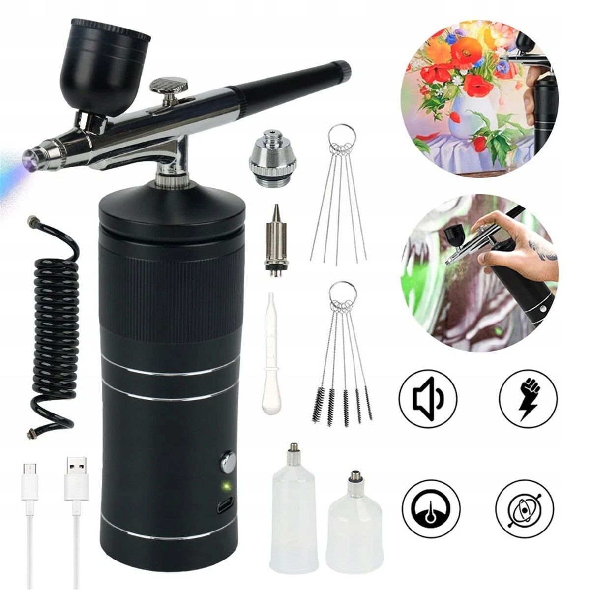 0.3 MM Nabíjecí Usb Airbrush S 2 Režimy Tlaku Pro Ilustraci