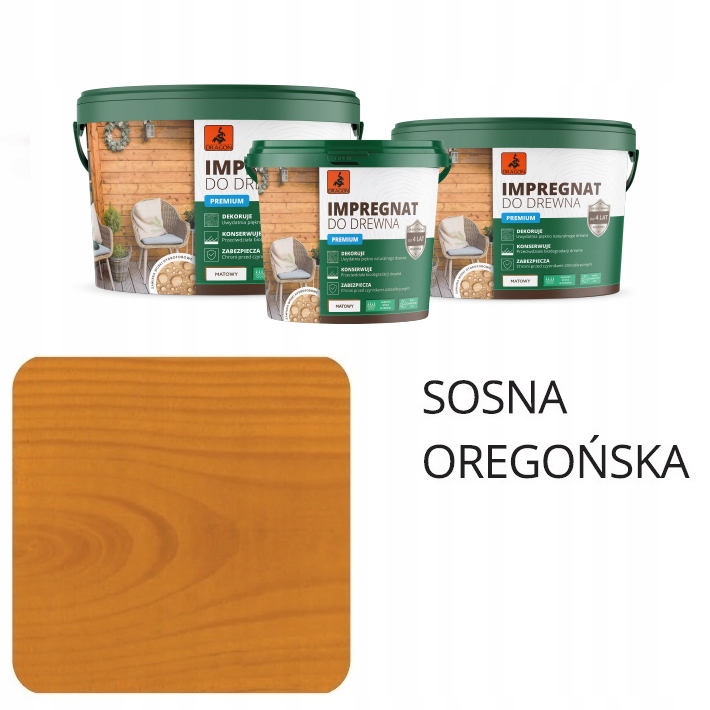 

Impregnat akrylowy do drewna Dragon 5L Sosna Orego