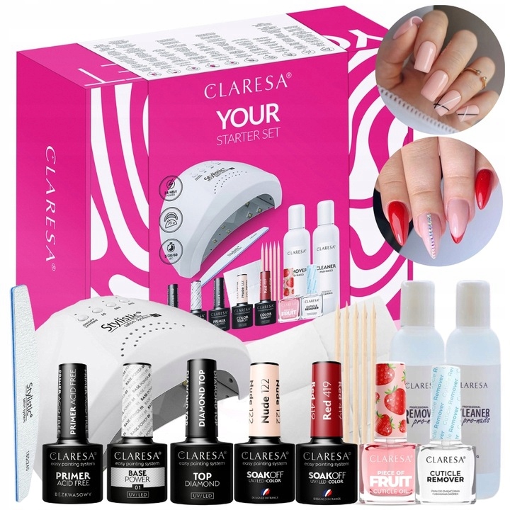 Claresa Your Set Zestaw Startowy Do Hybryd Lampa Baza Top Akcesoria Płyny
