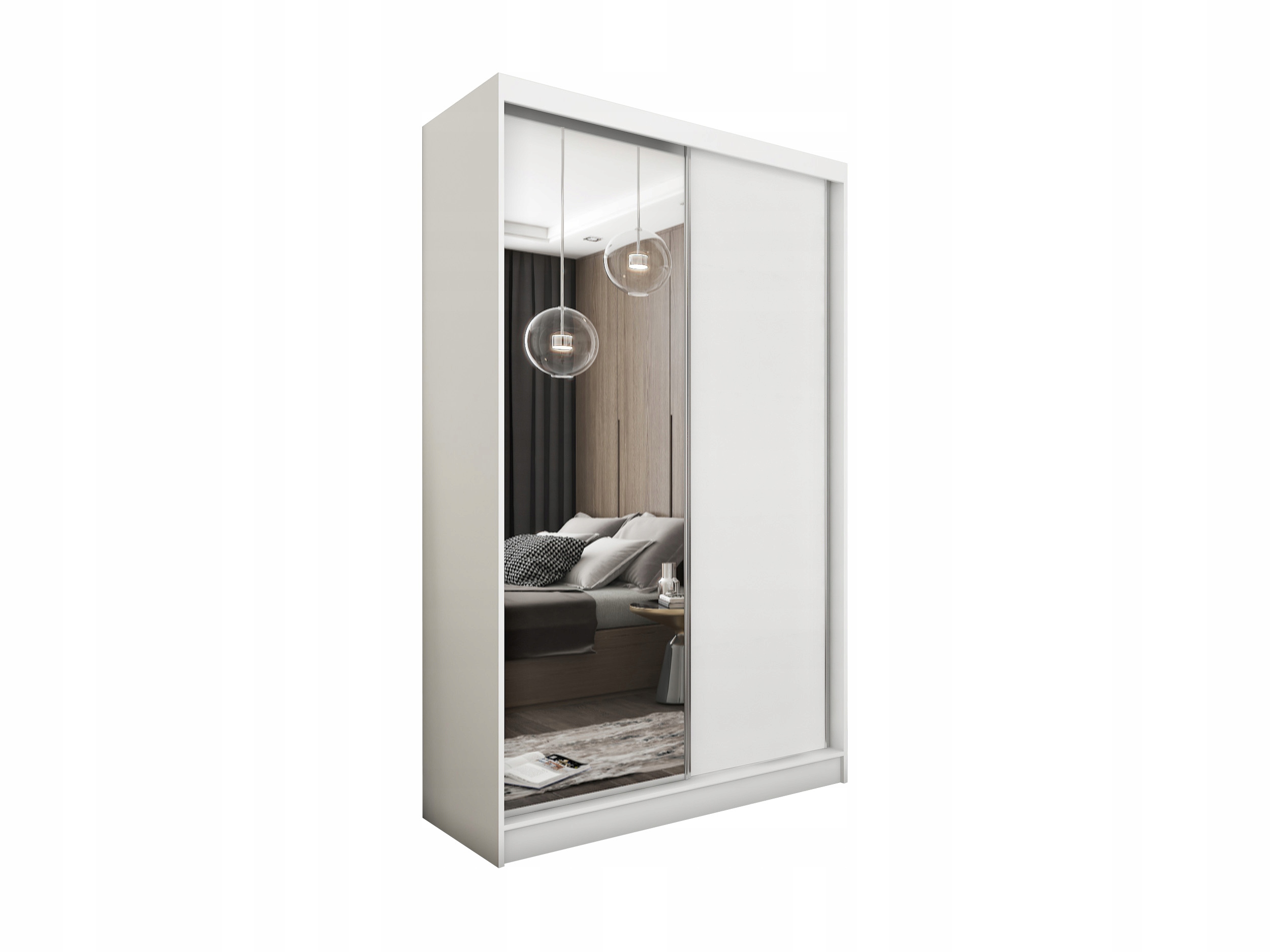 Skříň 120 cm se zrcadlem Skříň Dvoudveřová Bílá