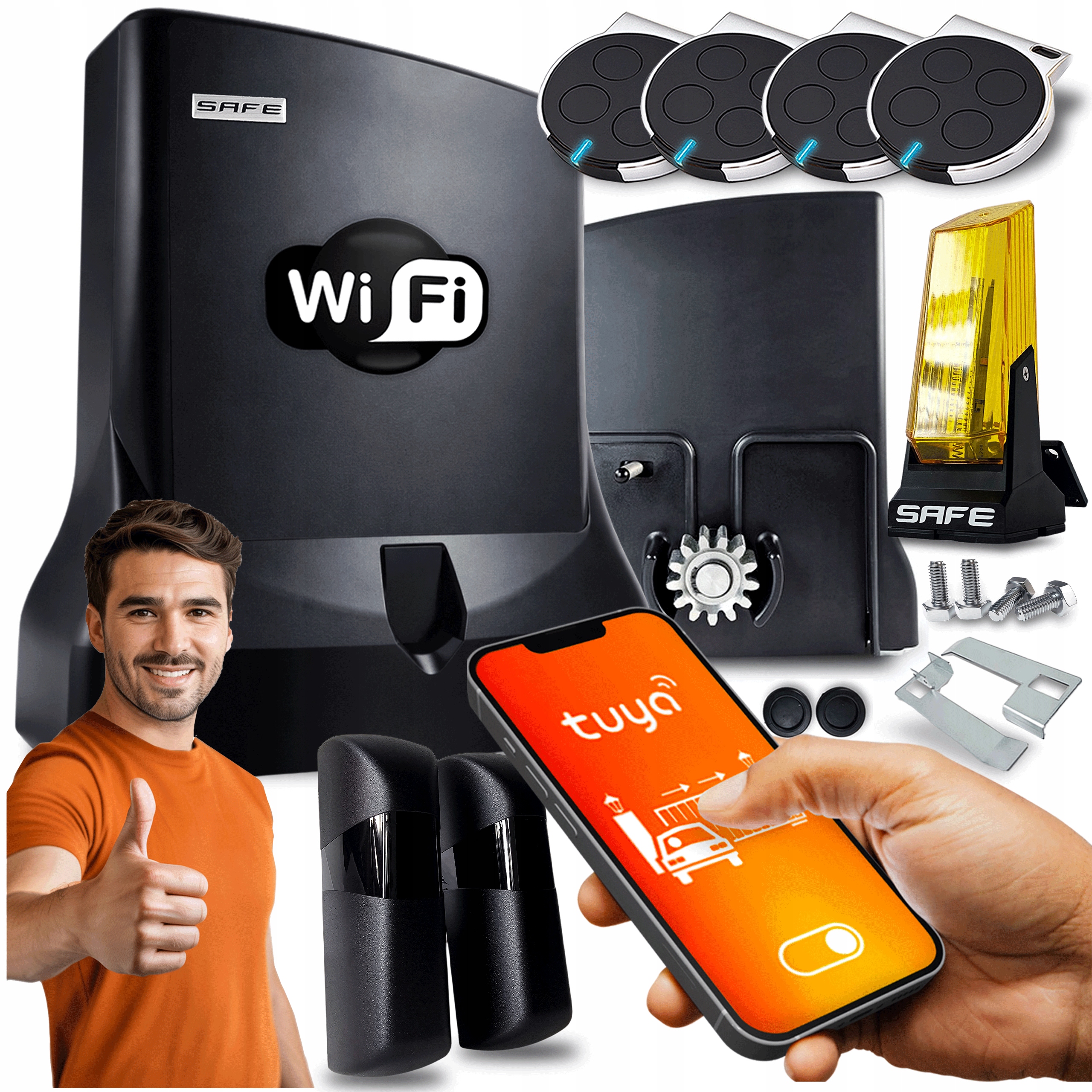 Pohon Pro Posuvné Brány Sada automatický pohon lampa 800 kg Wifi Tuya