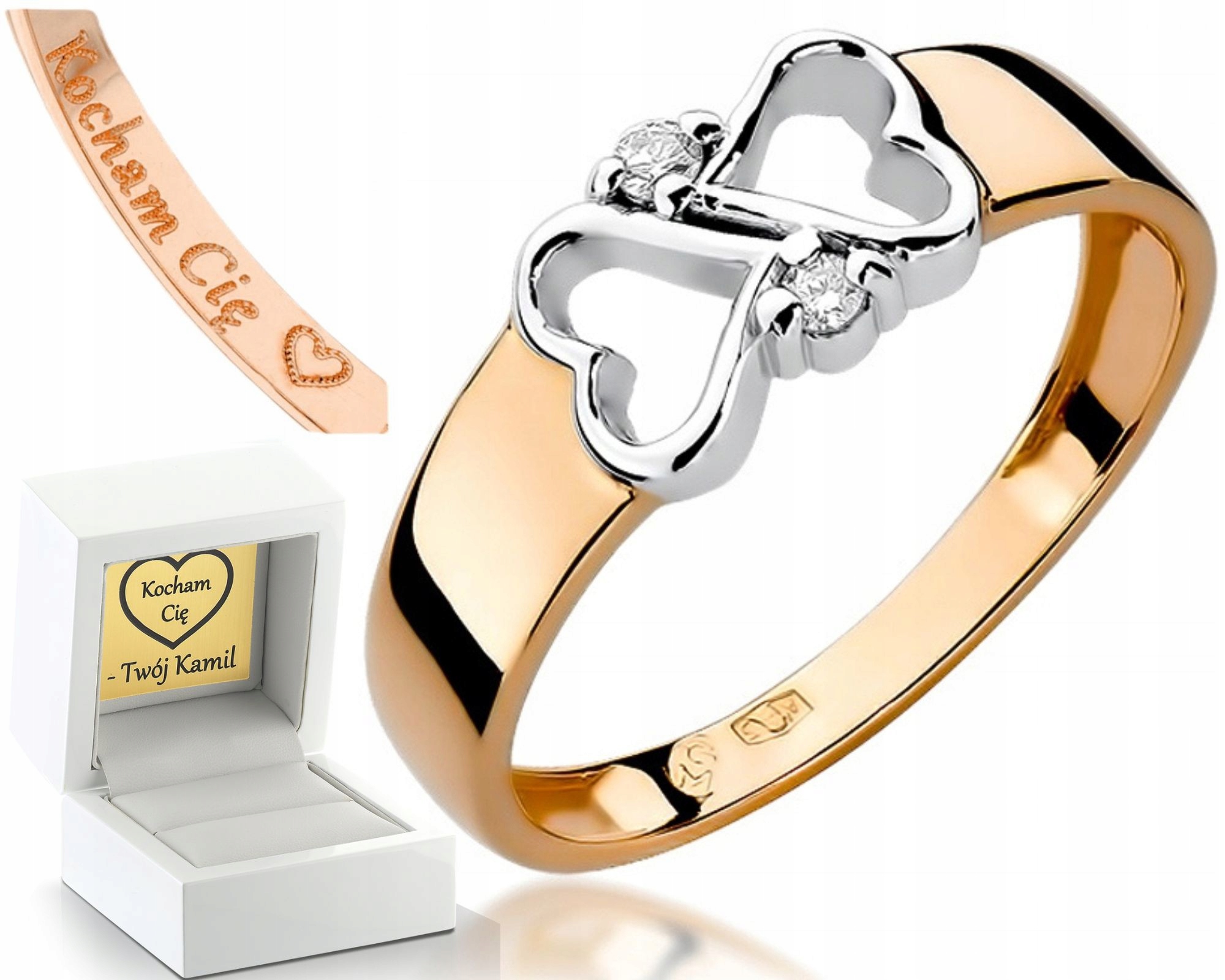 Prstýnek Brilianty Růžové Zlato Gravírování Bonus