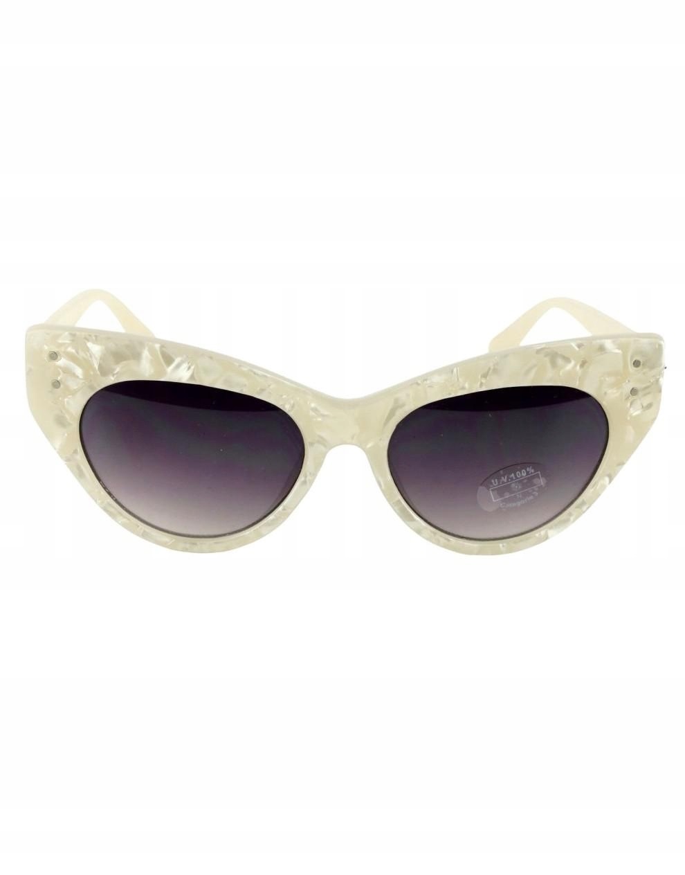 

H5H004 LEFTIES__ML4 Perłowe Kocie Okulary