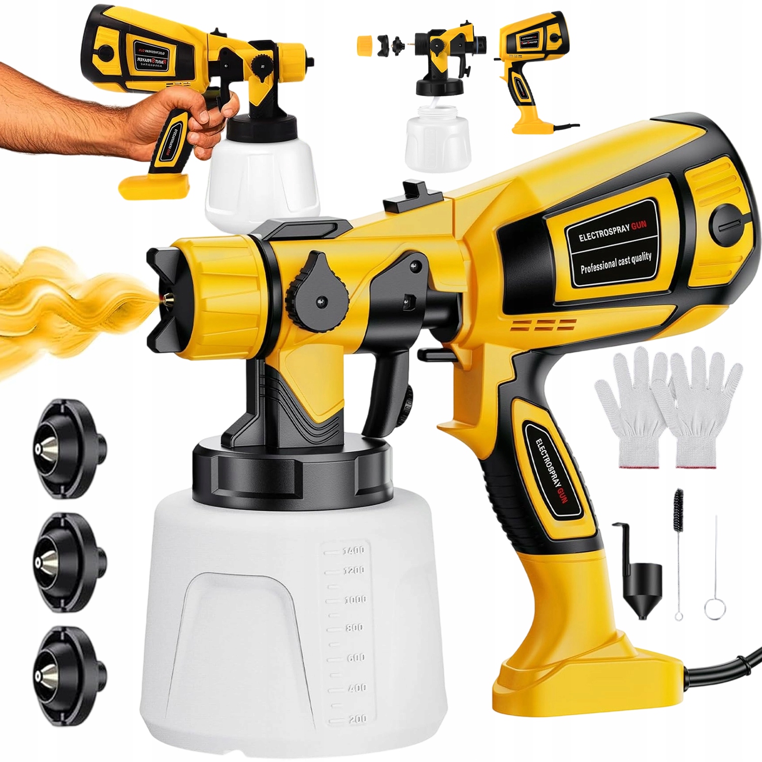 Elektrická Stříkací Pistole 1400 ML Silná Pro Barvy Emulzního Laku