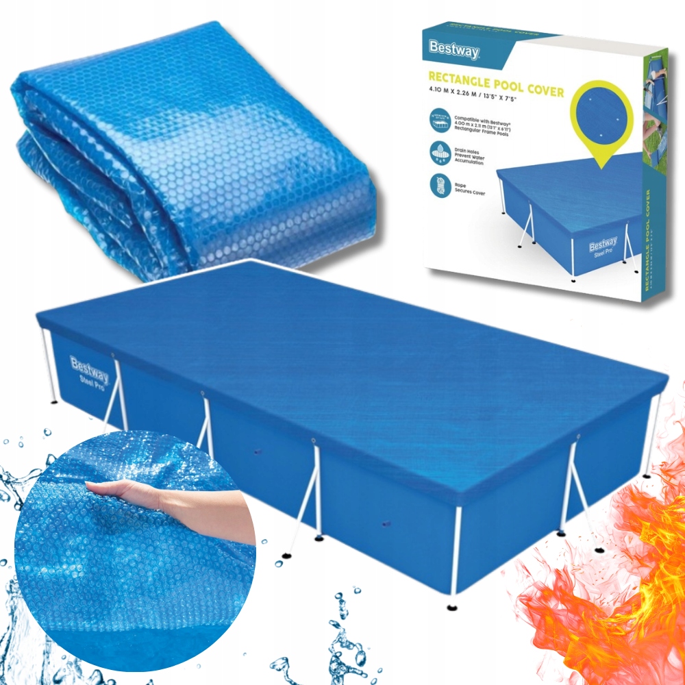 Set Kryt bazéna kryt 400 x 200 Ohrievač fólia plachta Solárna