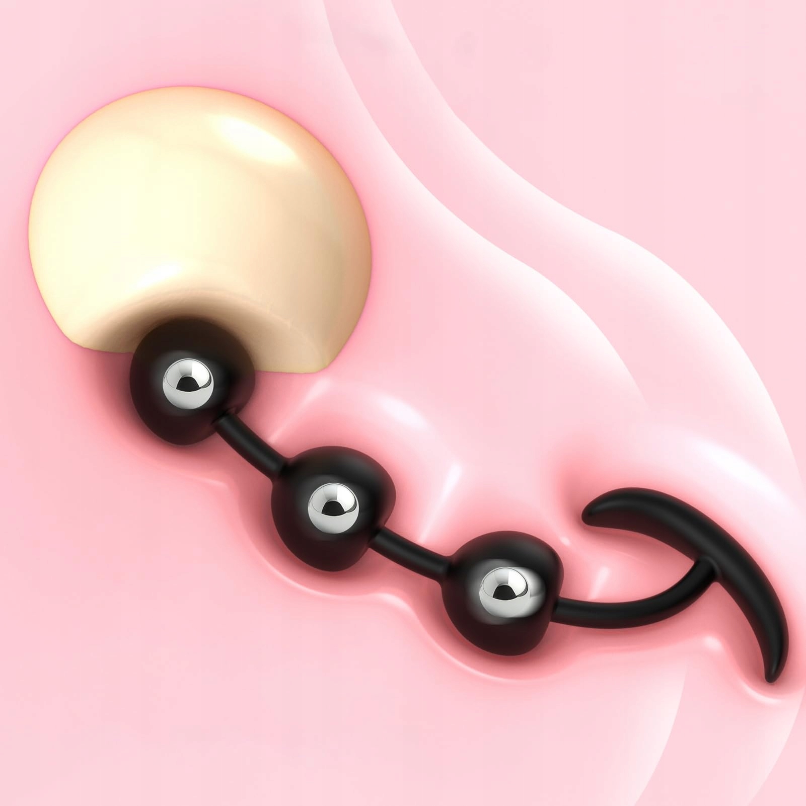 SILIKONOWE KULKI ANALNE Z METALOWYMI KULKAMI DO MASAŻU PROSTATY I TRENINGU — miniatura 3