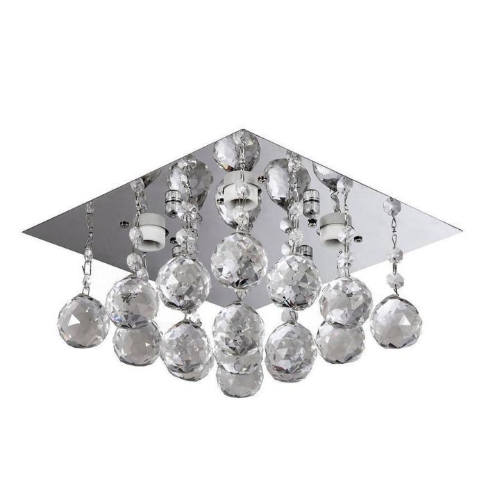 Lampa P-e 1438/4 25X25, geometrický stropné svietidlo s visiacimi guličkami do kuchyne