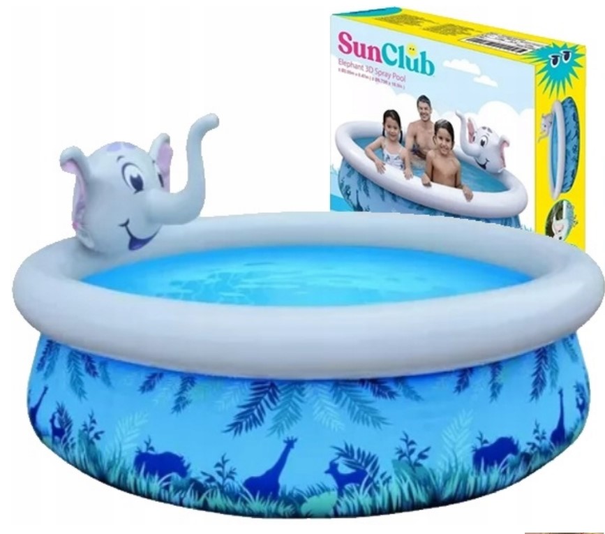 Sun Club Elephant 3D Spray Pool Basen Słoń ze spryskiwaczem 205x47cm