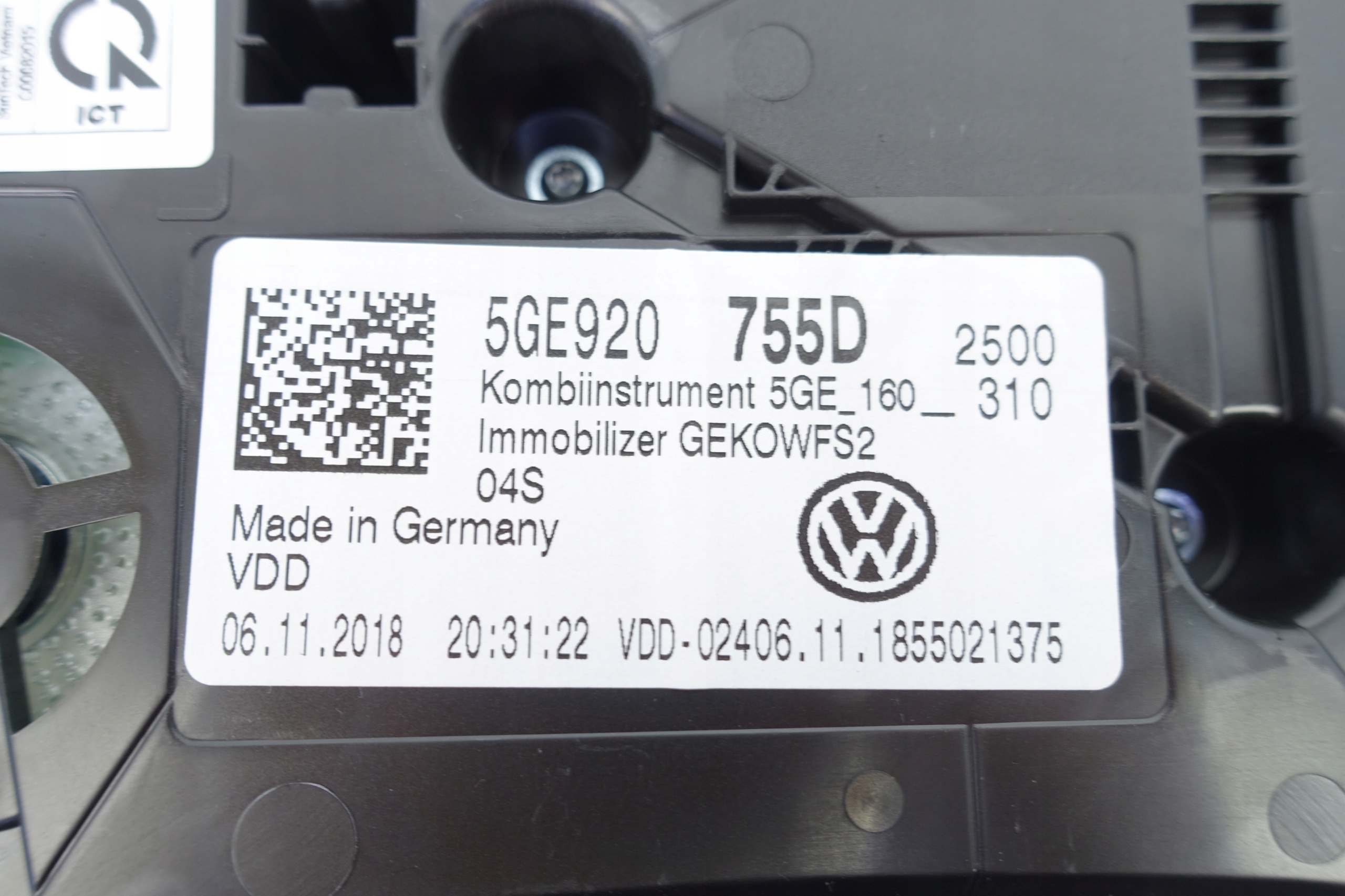 dials dials VW E-GOLF VII 5G 48072KM 5GE920755D