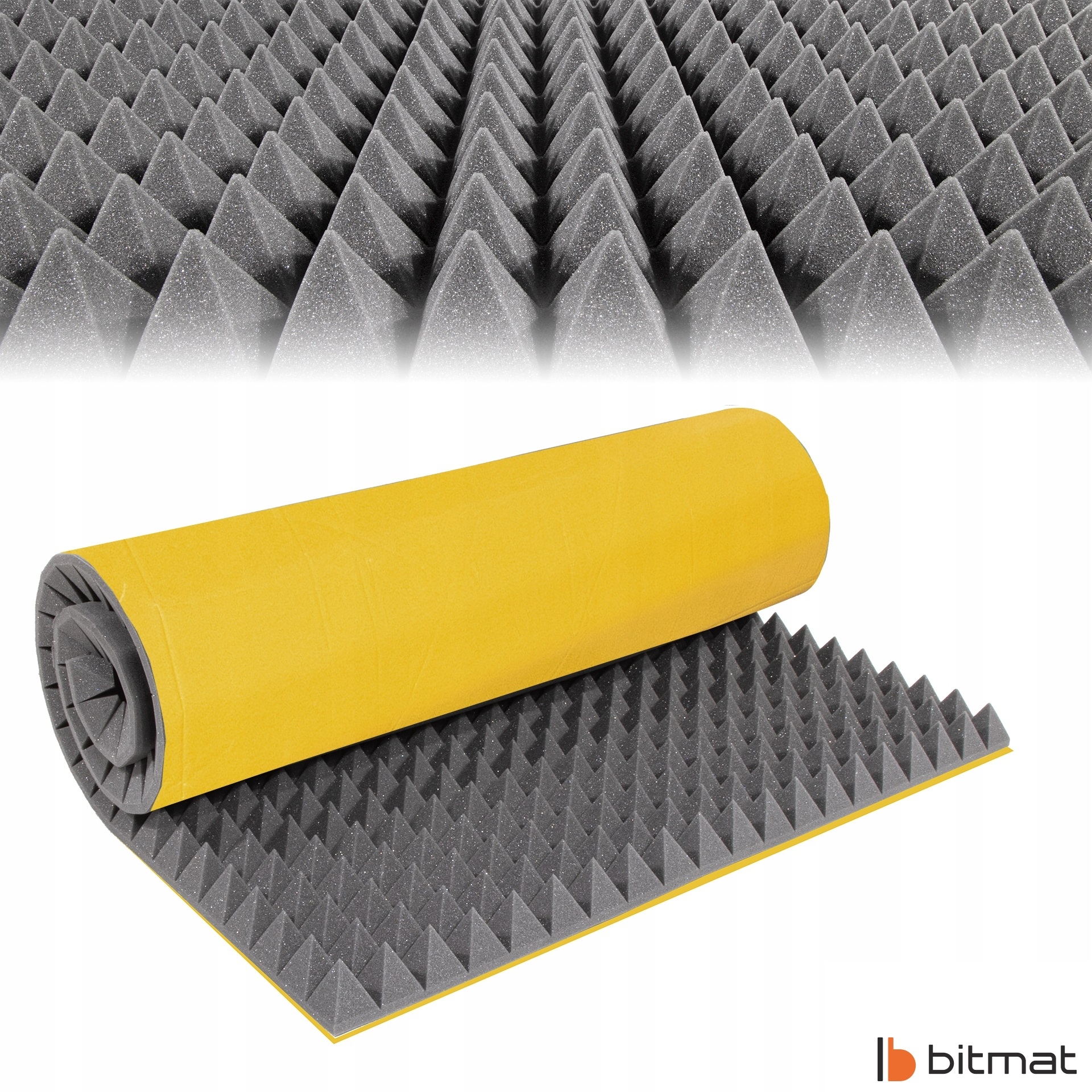 PIANKA akustyczna PIRAMIDA mata 6cm SAMOPRZYLEPNA pianka poliuretanowa 2m2 Model Piramida