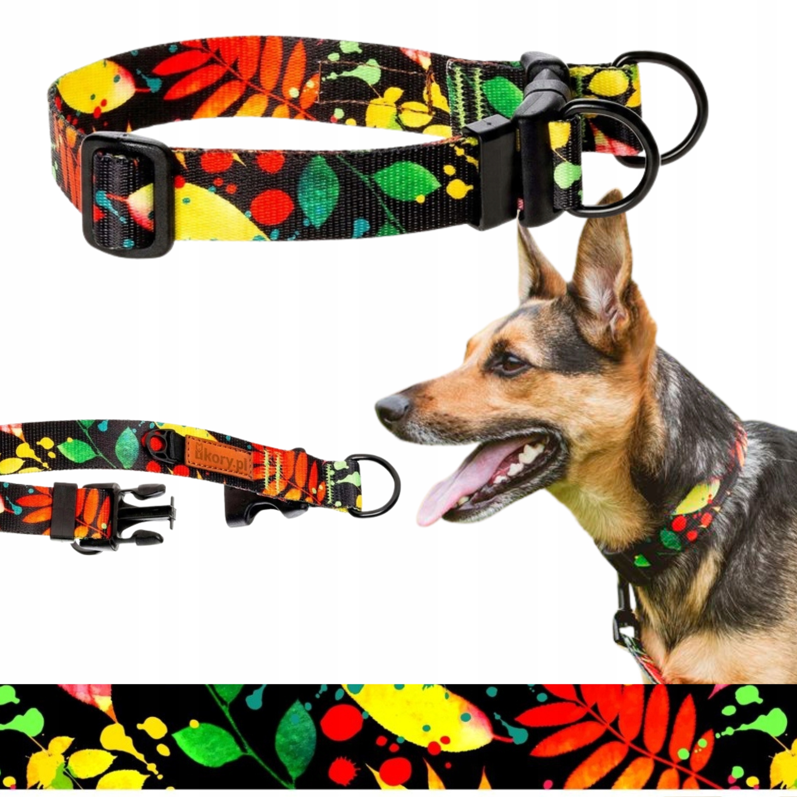 Levně Silný Obojek pro velkého psa mastif rotvajler Široký XL 30 mm Ukory Černý