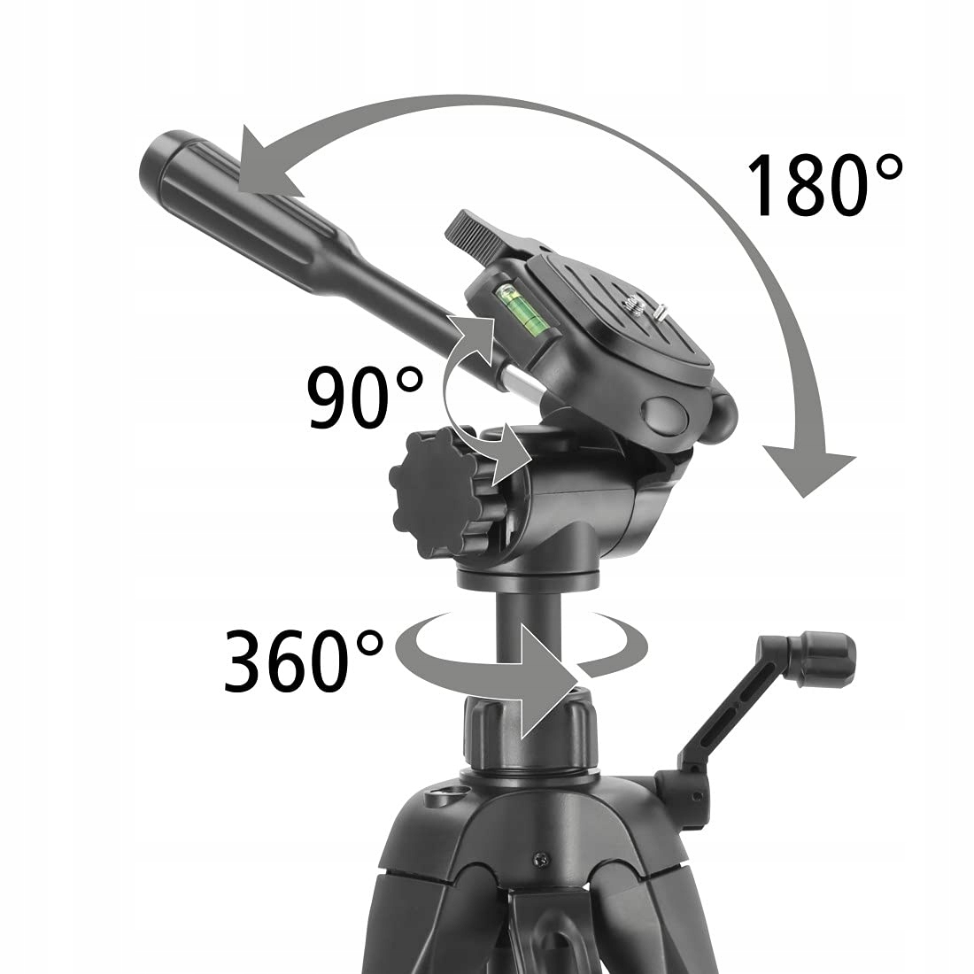 HAMA Statyw Aparat Akcja 165cm Lekki Z Uchwyt Telefonu Tripod 3D Czarny — miniatura 5