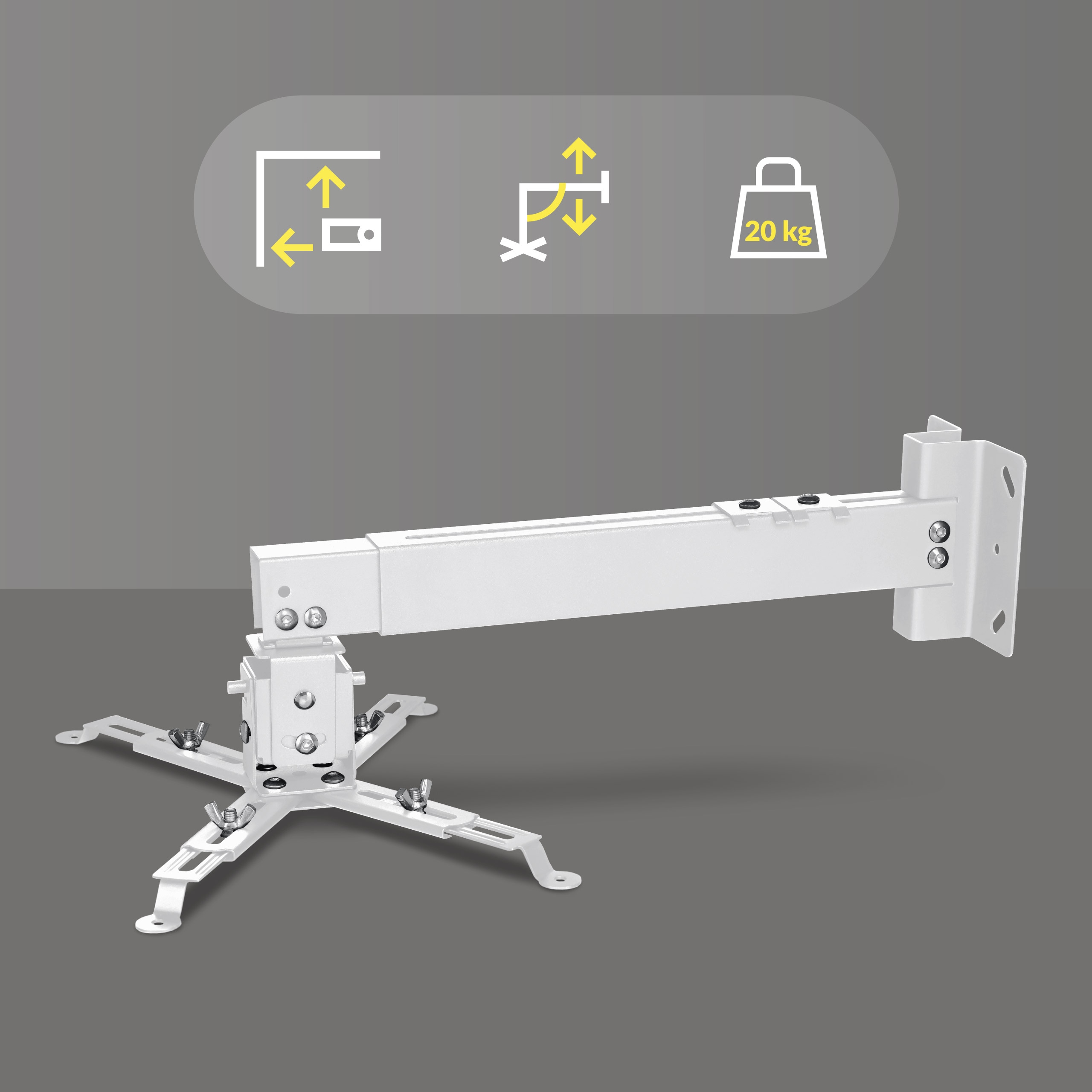 UCHWYT WIESZAK do projektora Sufitowy Ścienny BIAŁY OVERMAX 2w1 EAN (GTIN) 5903771701860