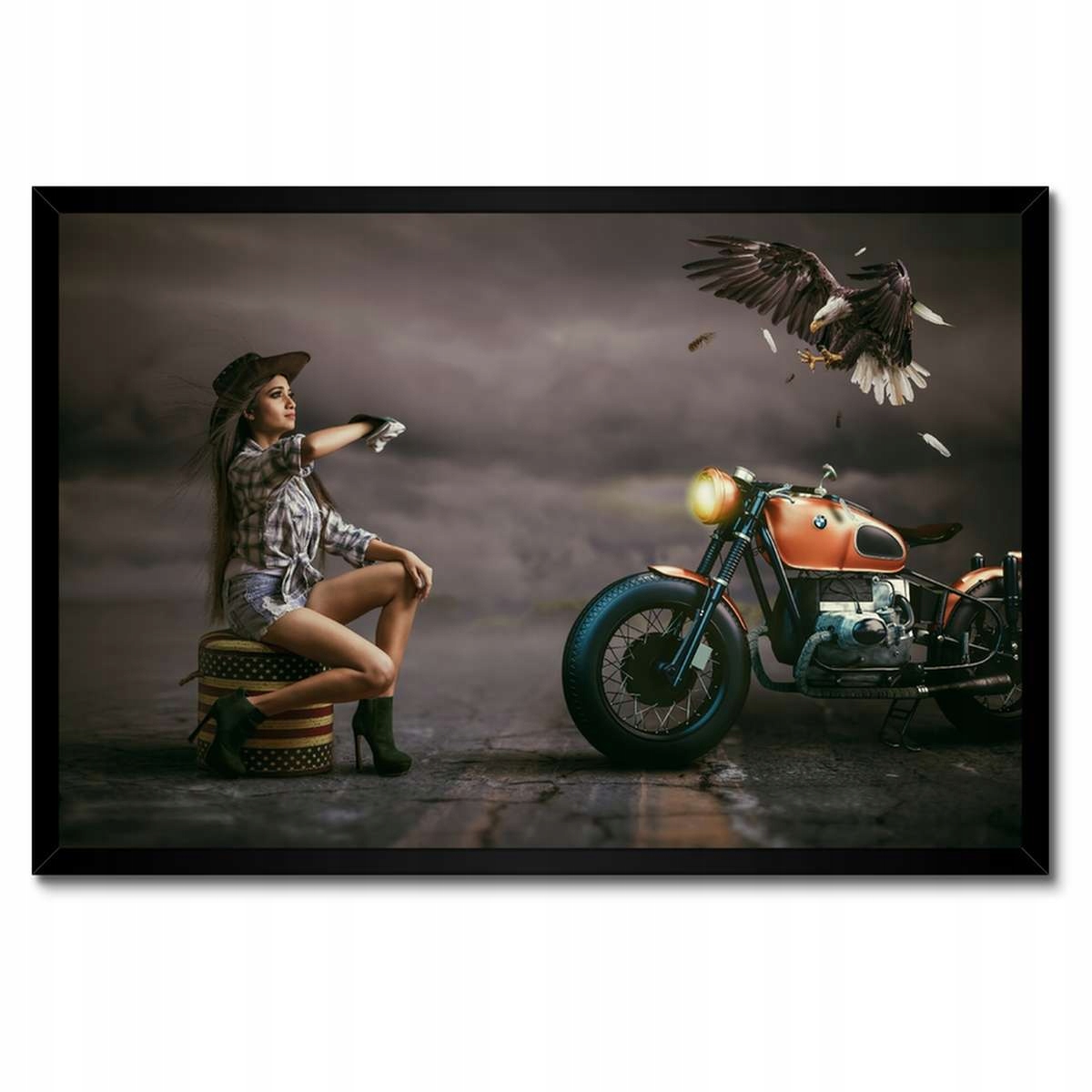 Plakáty v rámu 60x40 Motocykl a dívka