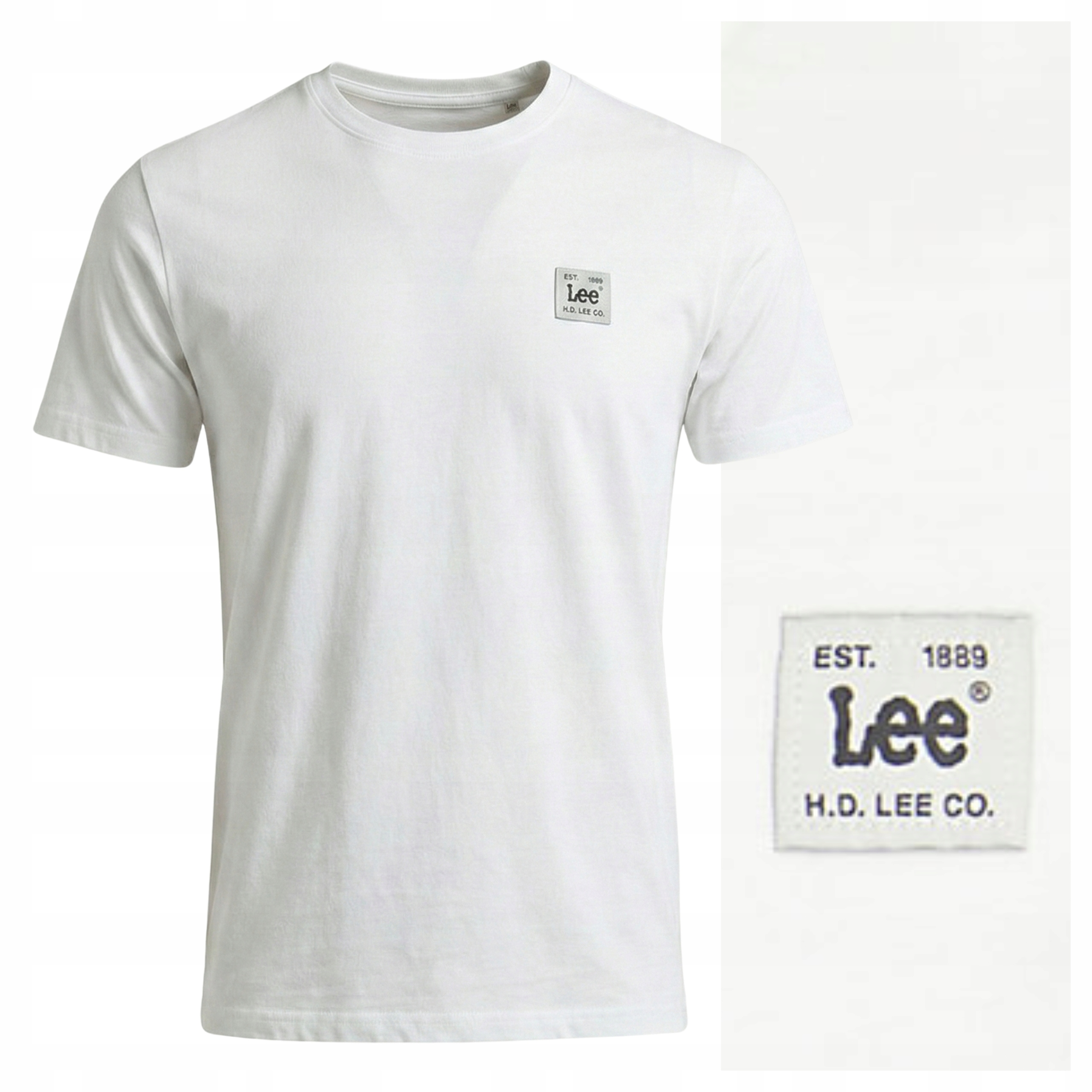 Tričko Pánské Lee Woven Label Tee Bílá Bavlněná Regular Fit L