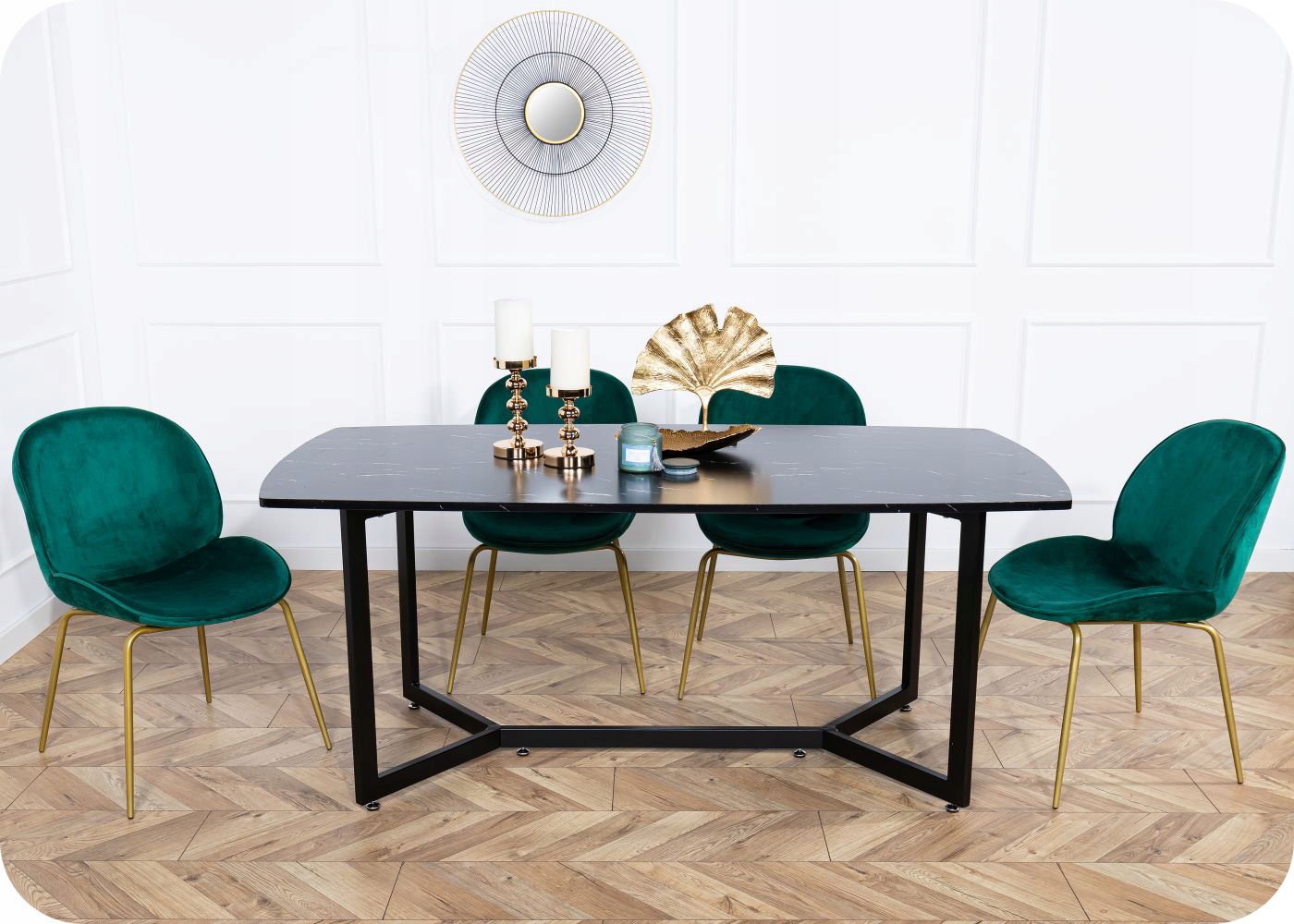 Drewniany stolik kuchenny do jadalni stół MDF WADA Materiał metal