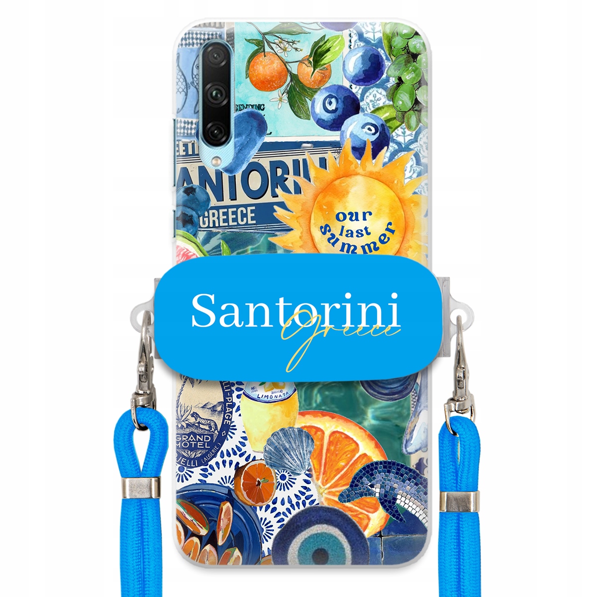 Puzdro pre Huawei Honor 30i Modré Crossbody vodítko držiak Santorini Sea
