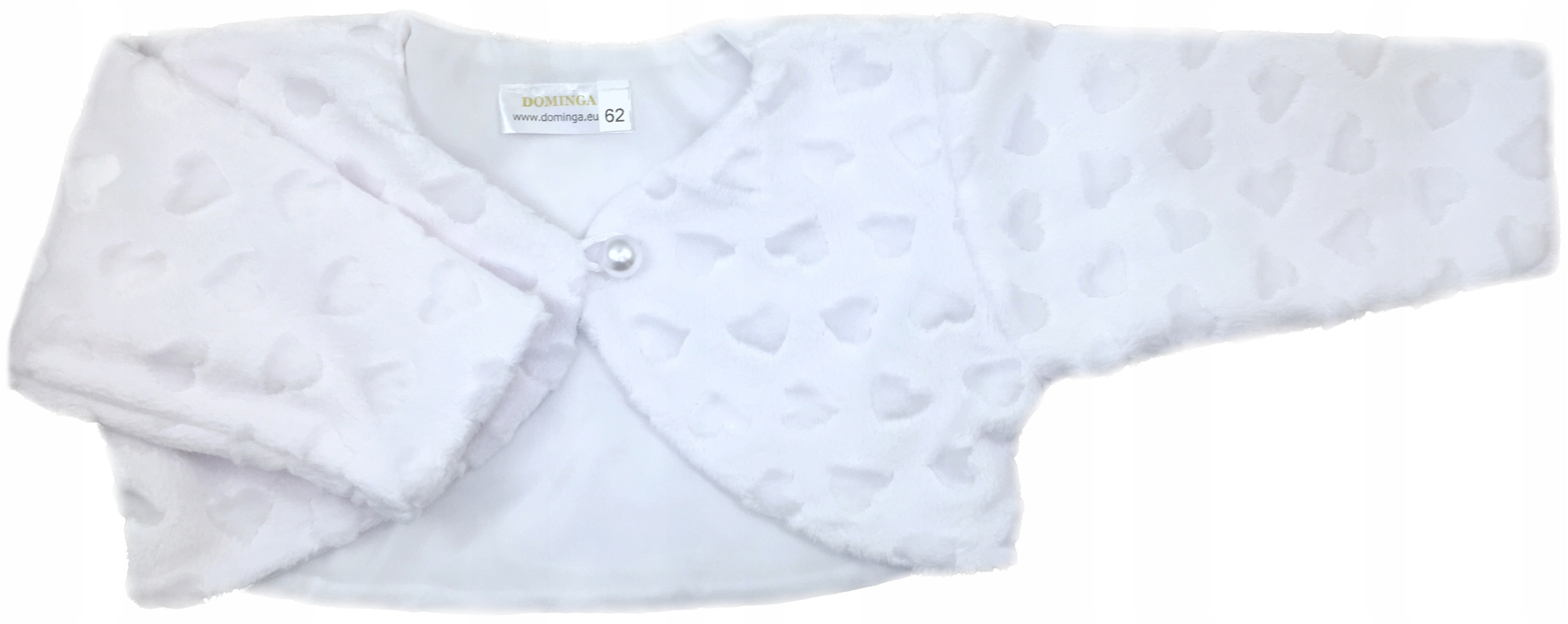 

Bolerko białe w serduszka 62 cm 2-4 m welurowe