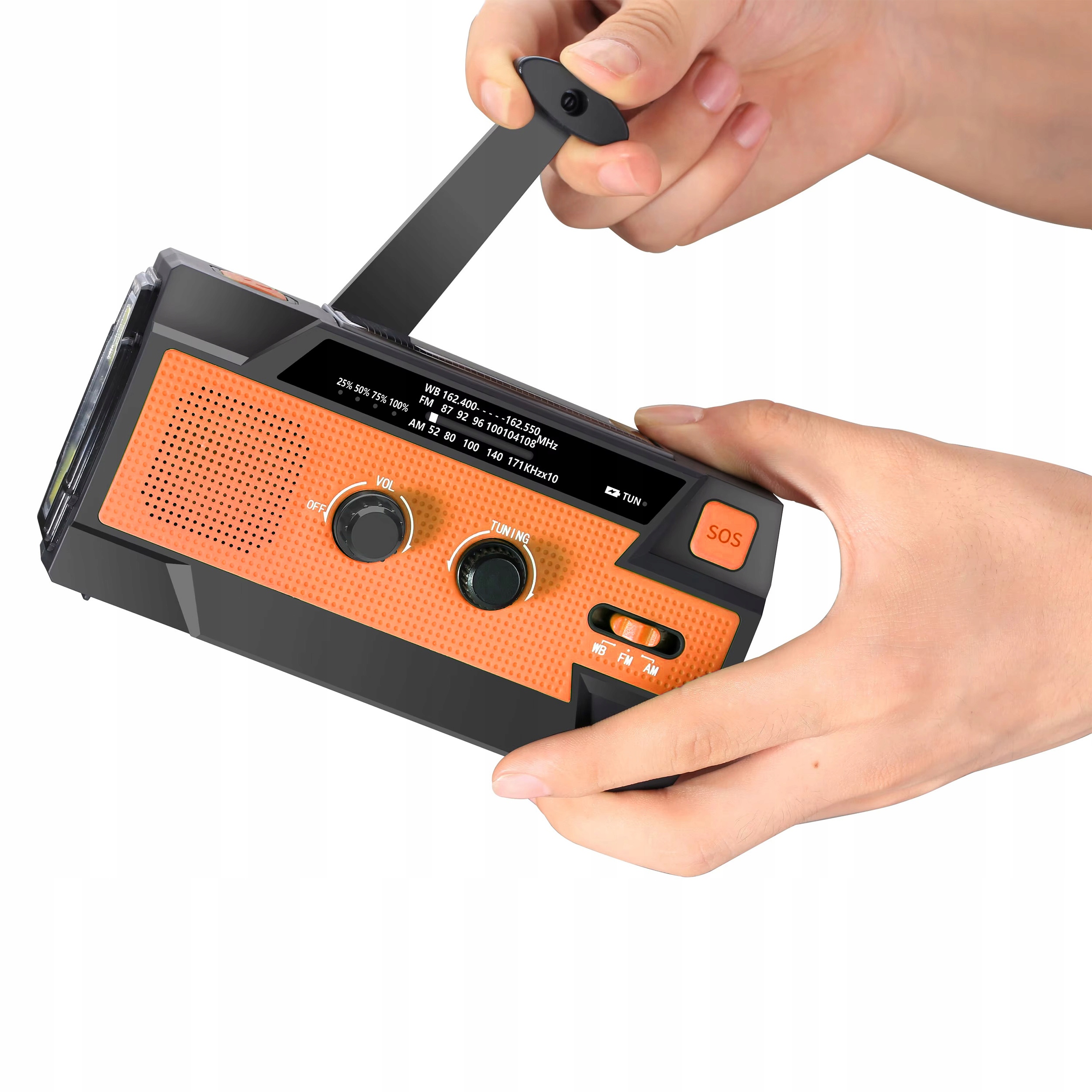 RADIO PRZENOŚNE SOLARNE KORBKA ALARM DYNAMO AWARYJNE LATARKA POWERBANK 4000 Marka Renew Force