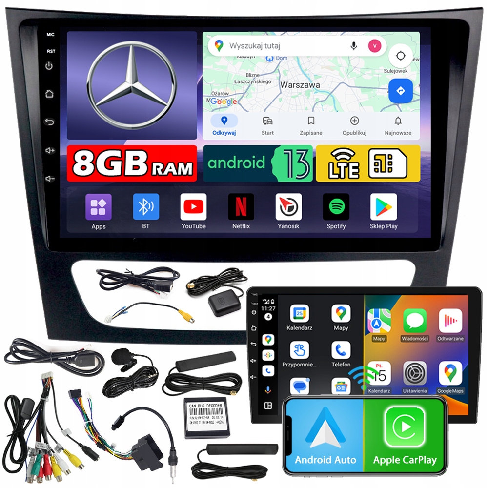 Autorádio Ncs ZQ9 Mercedes-benz W211 2002-2009 Android 8GB Lte