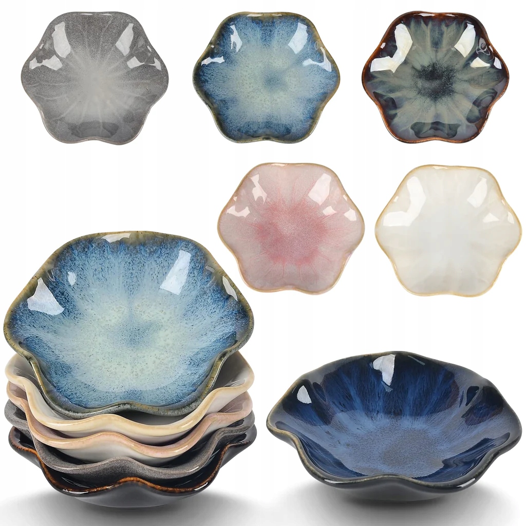 MISKI MISECZKI DIPY PRZYSTAWKI SOSY KOPLET 6 SZTUK 88 ml KOLOROWE K14