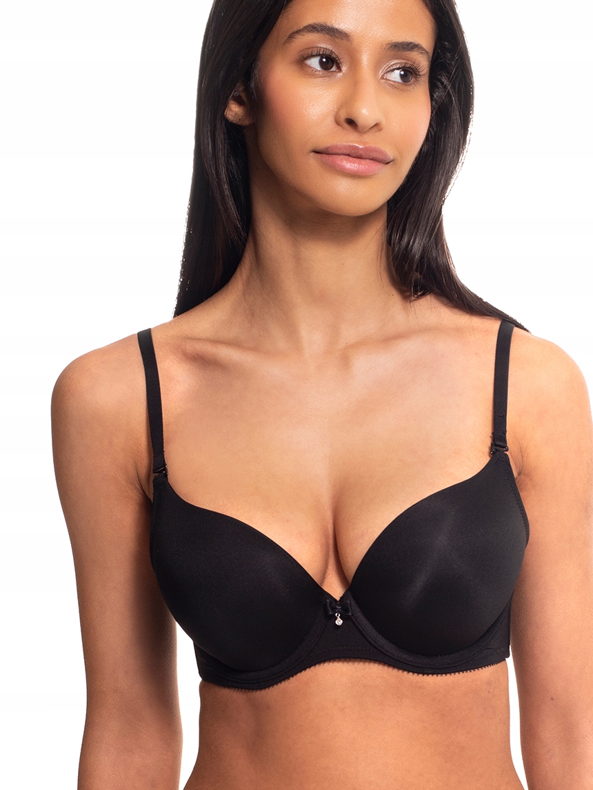 Podprsenka Agio Milano My Body velká push-up kopa 75E černá hladká