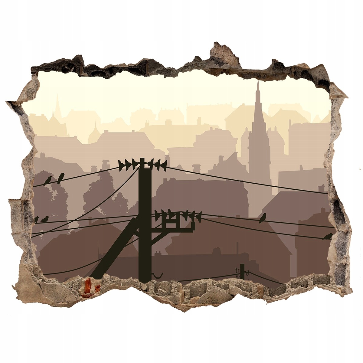 

Fototapeta dziura na ścianę 3d Miasto linia 120x81