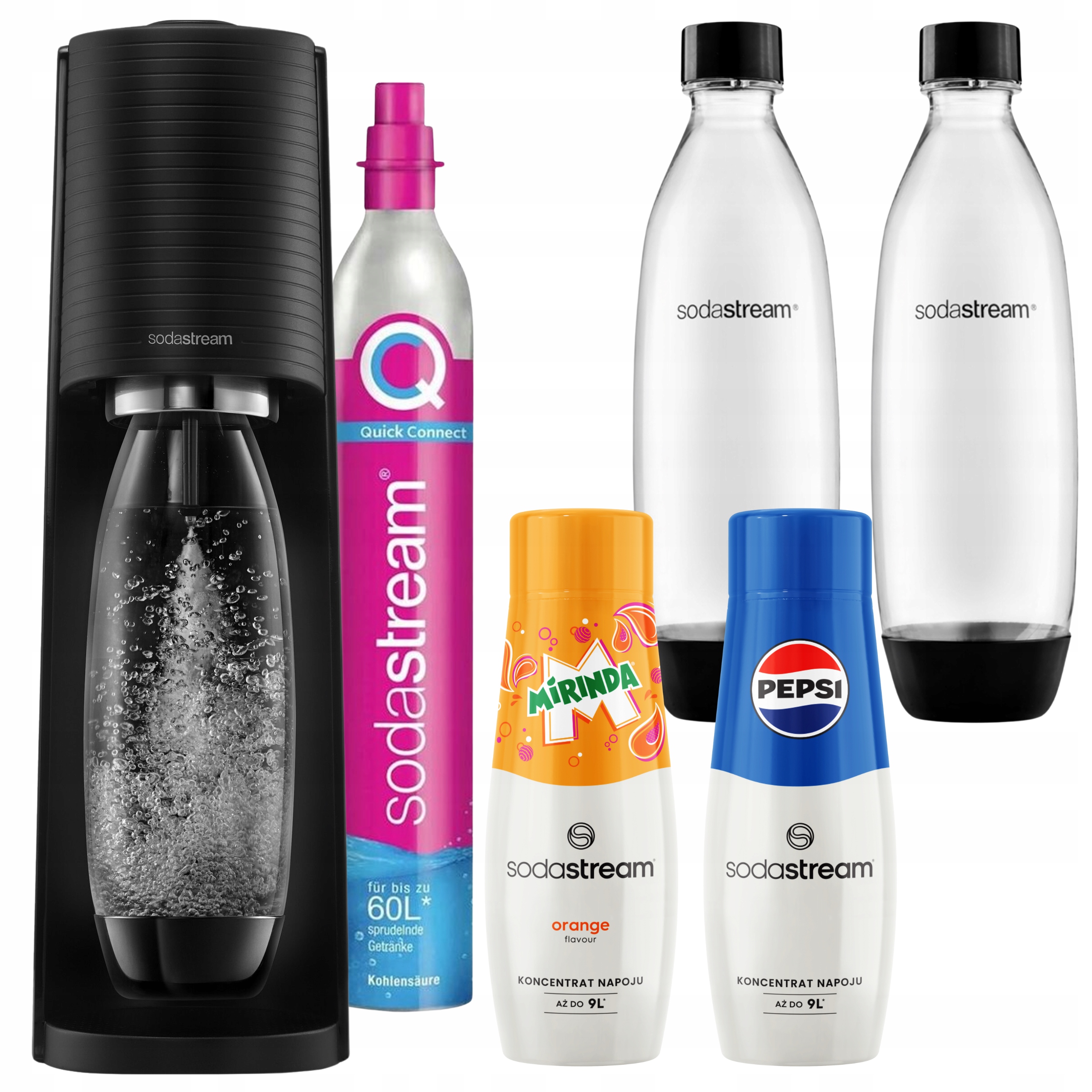 Saturátor na vodu SodaStream Terra 2 Fľaše 1L Pepsi sirupy Mirinda