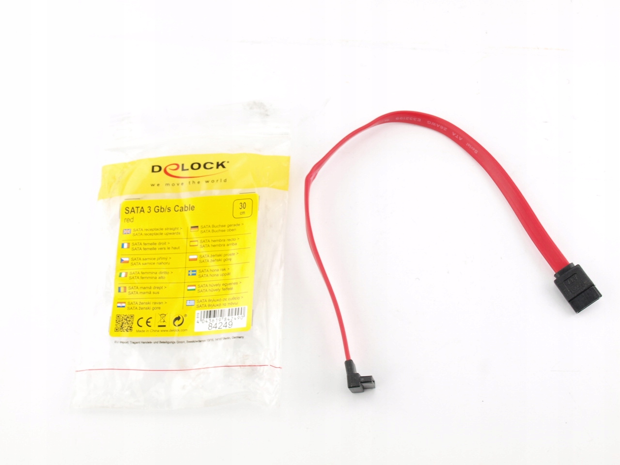 Delock SATA - SATA, 0.3m Czerwony Producent Delock