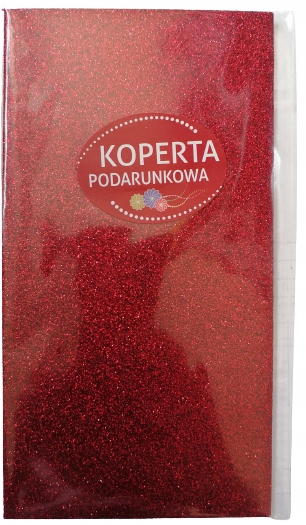 

Koperta Podarunkowa Czerwona Brokat
