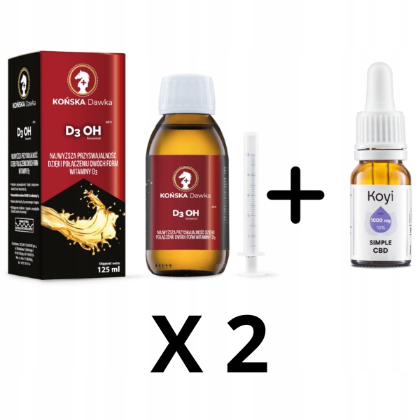 Levně Vitamín D3 Oh K2 50000 Koňský doplněk Carská dávka x2 Cbd olej 10%