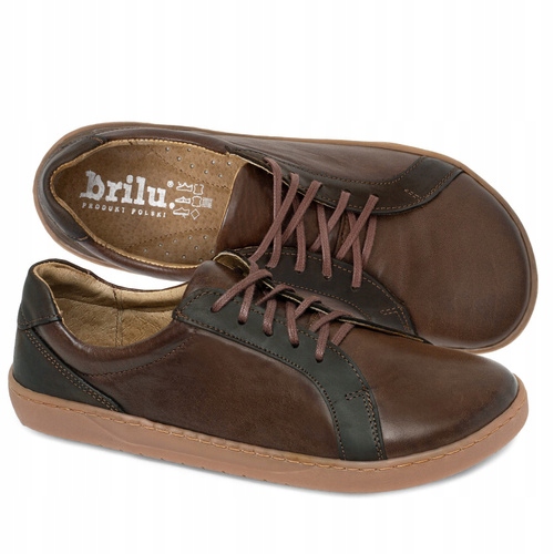 Brilu Polskie Skórzane Minimalistyczne Buty Barefoot Brooklyn Brązowe 45