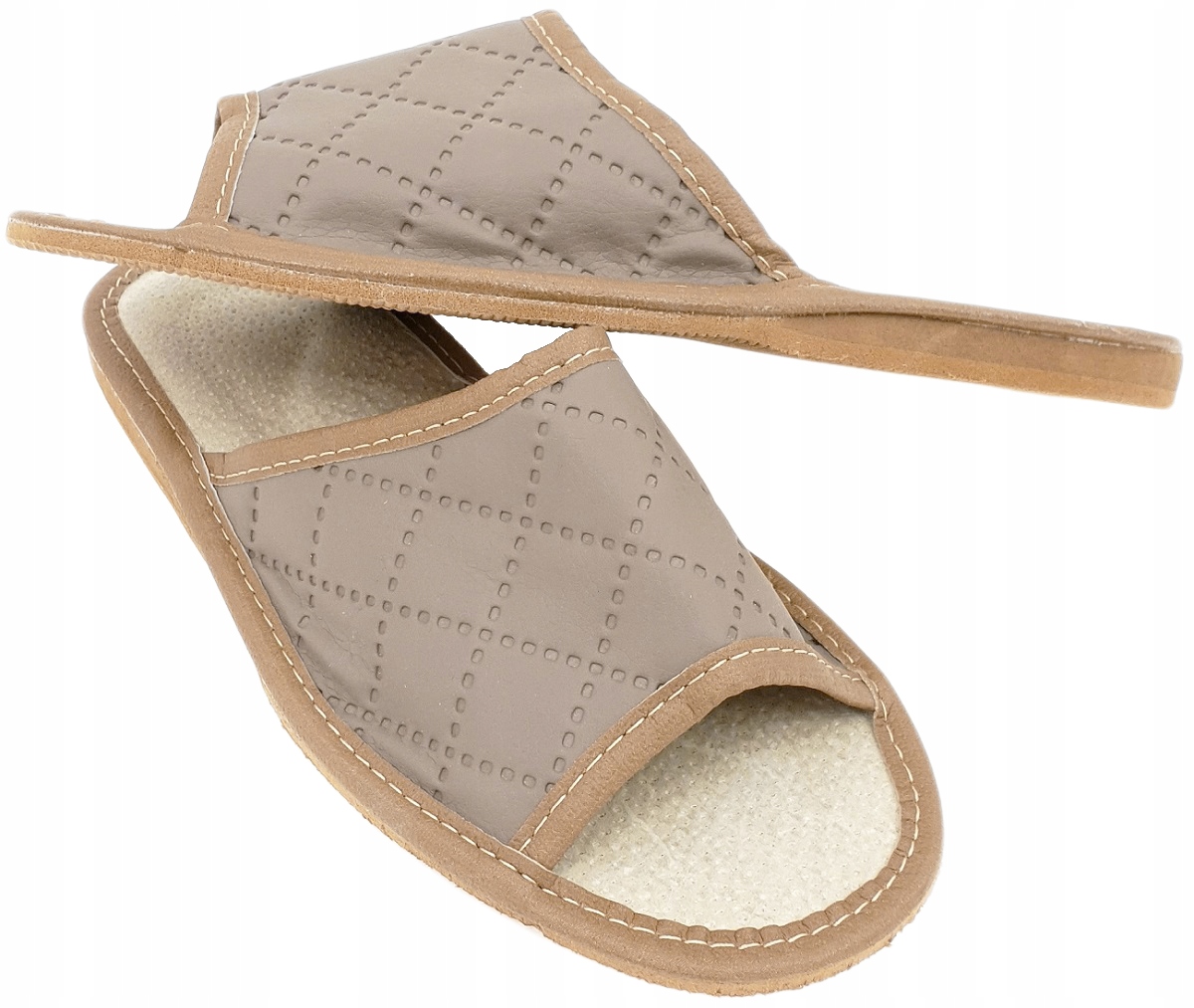 Kapcie Pantofle Damskie Odkryte Pikowane *35* PL Rozmiar 35