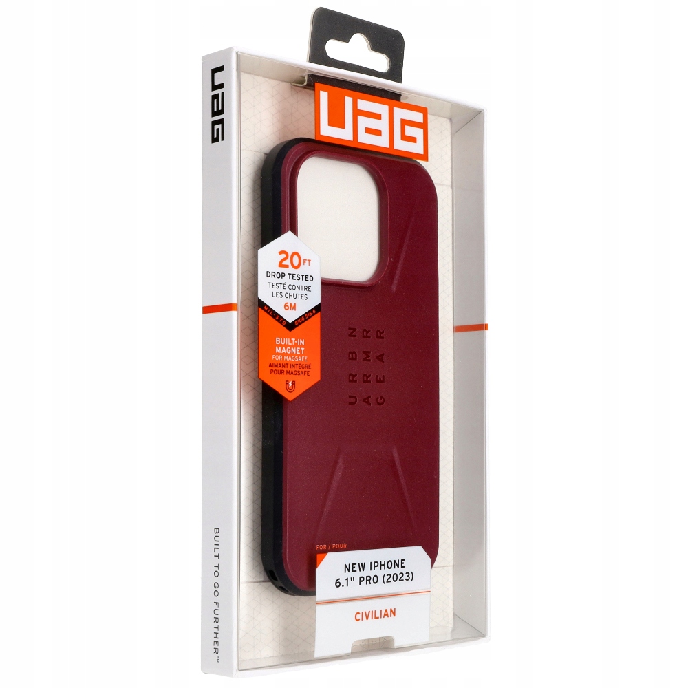 Plecki Urban Armor Gear do Apple iPhone 15 Pro czerwony