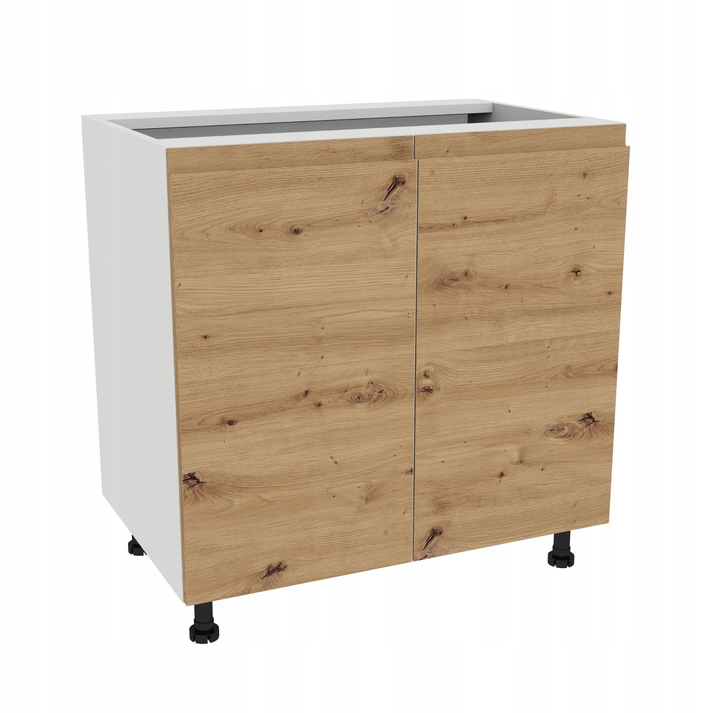 Spodná kuchynská skrinka 80 Frezo Biela predná časť Bezúchytkový dub Artisan