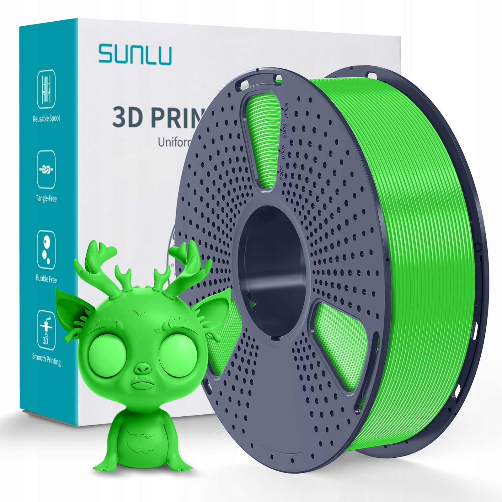 Filament PLA+ Sunlu 1,75 mm 1000 g zielony