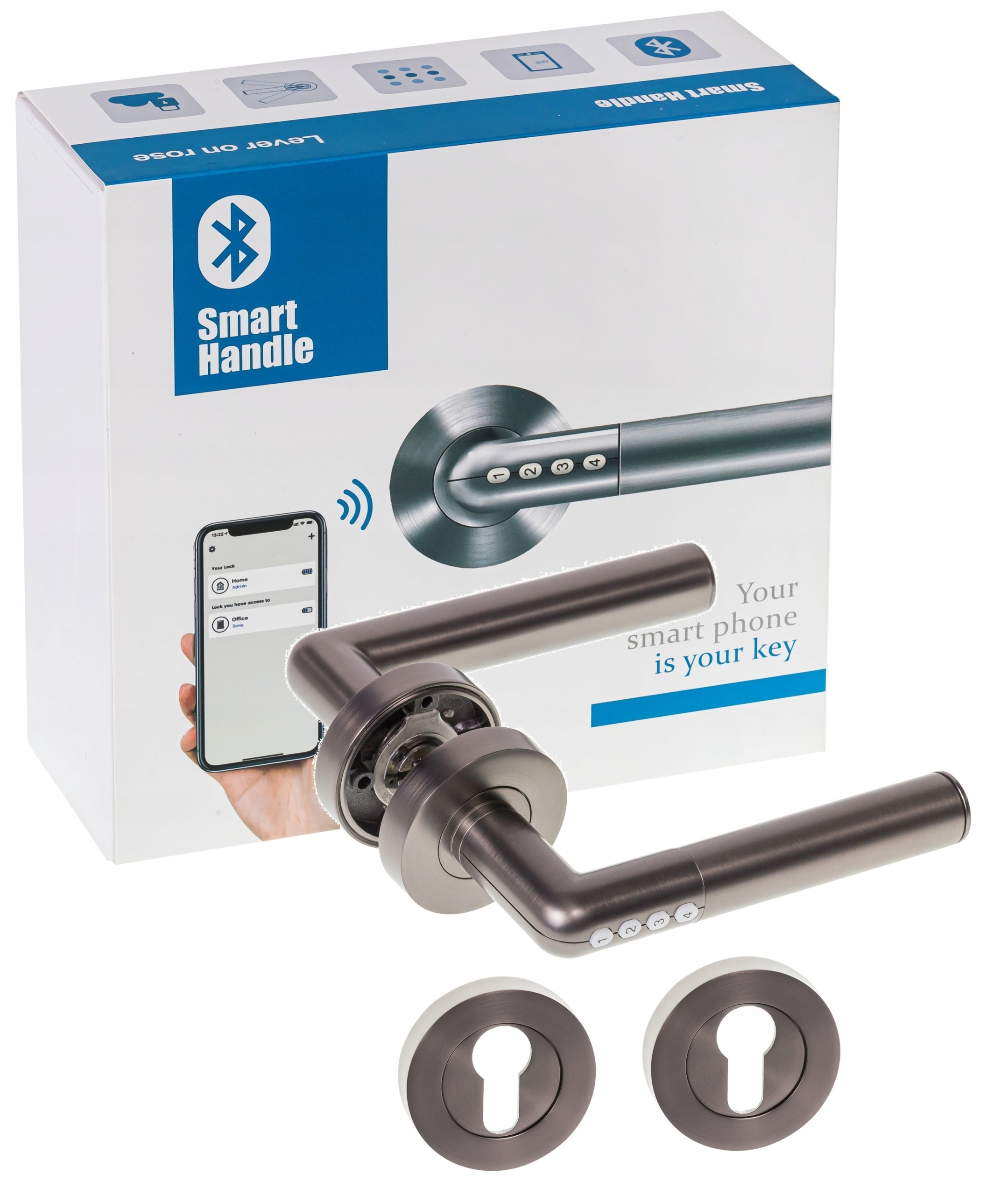 Kódová kľučka Grafit rozety na vložku