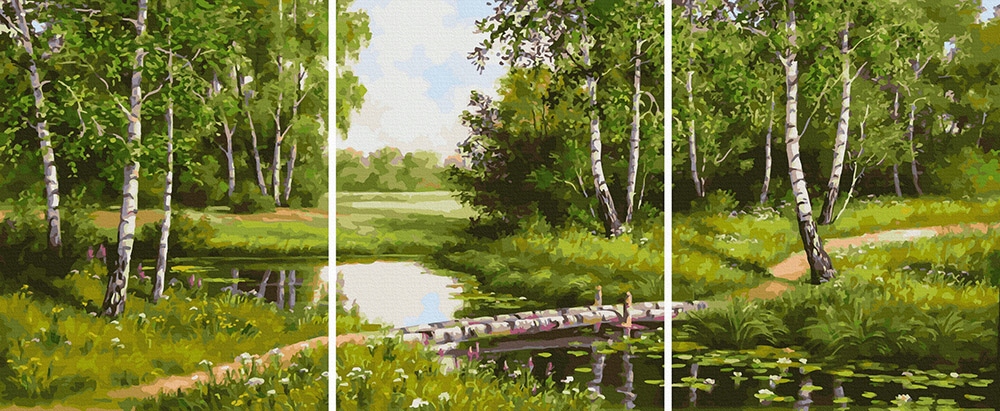 Obraz pro malování podle čísel iPicasso na rámu Triptych