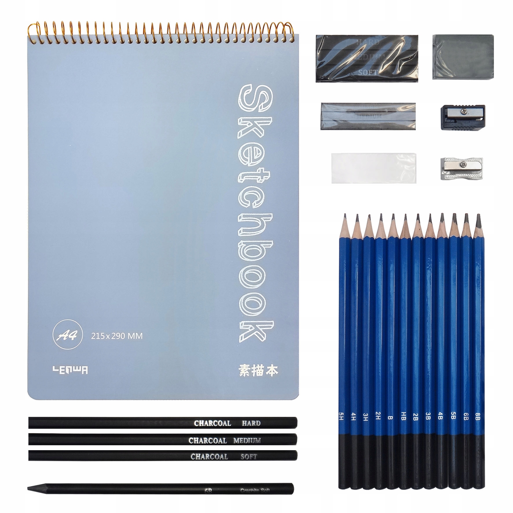 Sada na skicování a kreslení 26v1 skicák