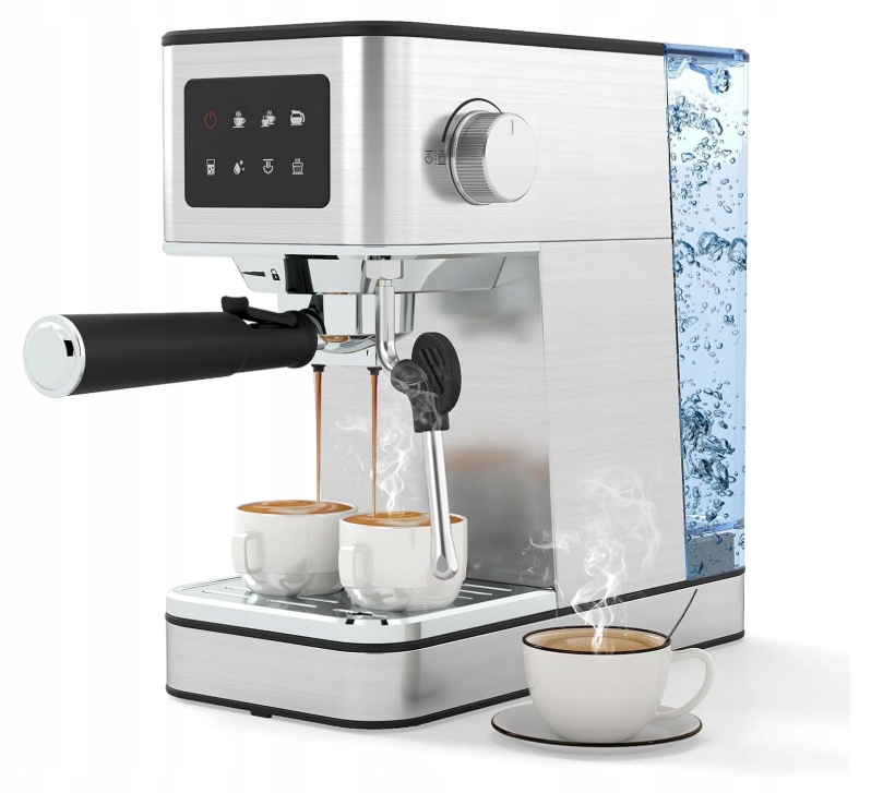 Pákový tlakový kávovar Costway stříbrný/šedý