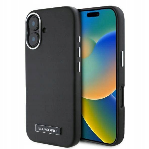 Pouzdro Karl Lagerfeld Fw Metal Plate pro Magsafe na iPhone 16 černé