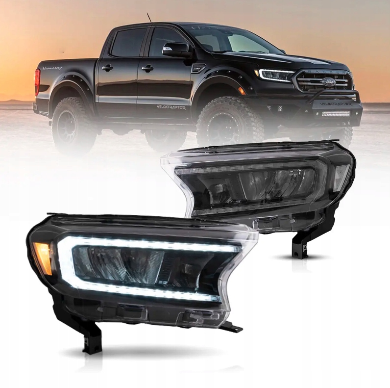 Lampy Full Led Ford Ranger Reflektory Ford Ranger T6 2016-2023