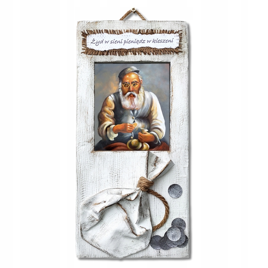OBRAZ ŻYDA ŻYD LICZĄCY PIENIĄDZE NA SZCZĘŚCIE