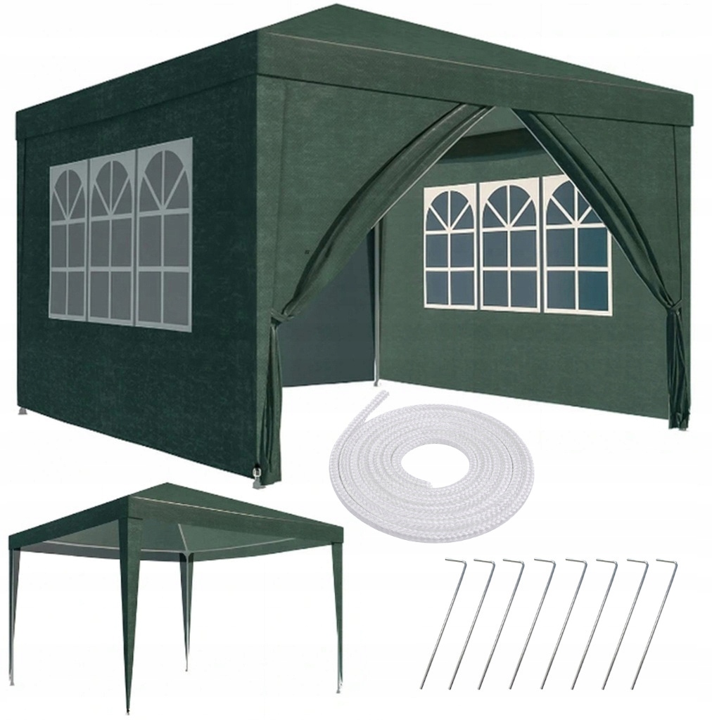 Stan Obchodní Zahradní Pavilon 4 boční stěny 3x3 m okna