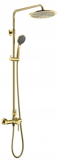 Zlatá Sprchová Baterie S Ocelovou Dešťovou Sprchou