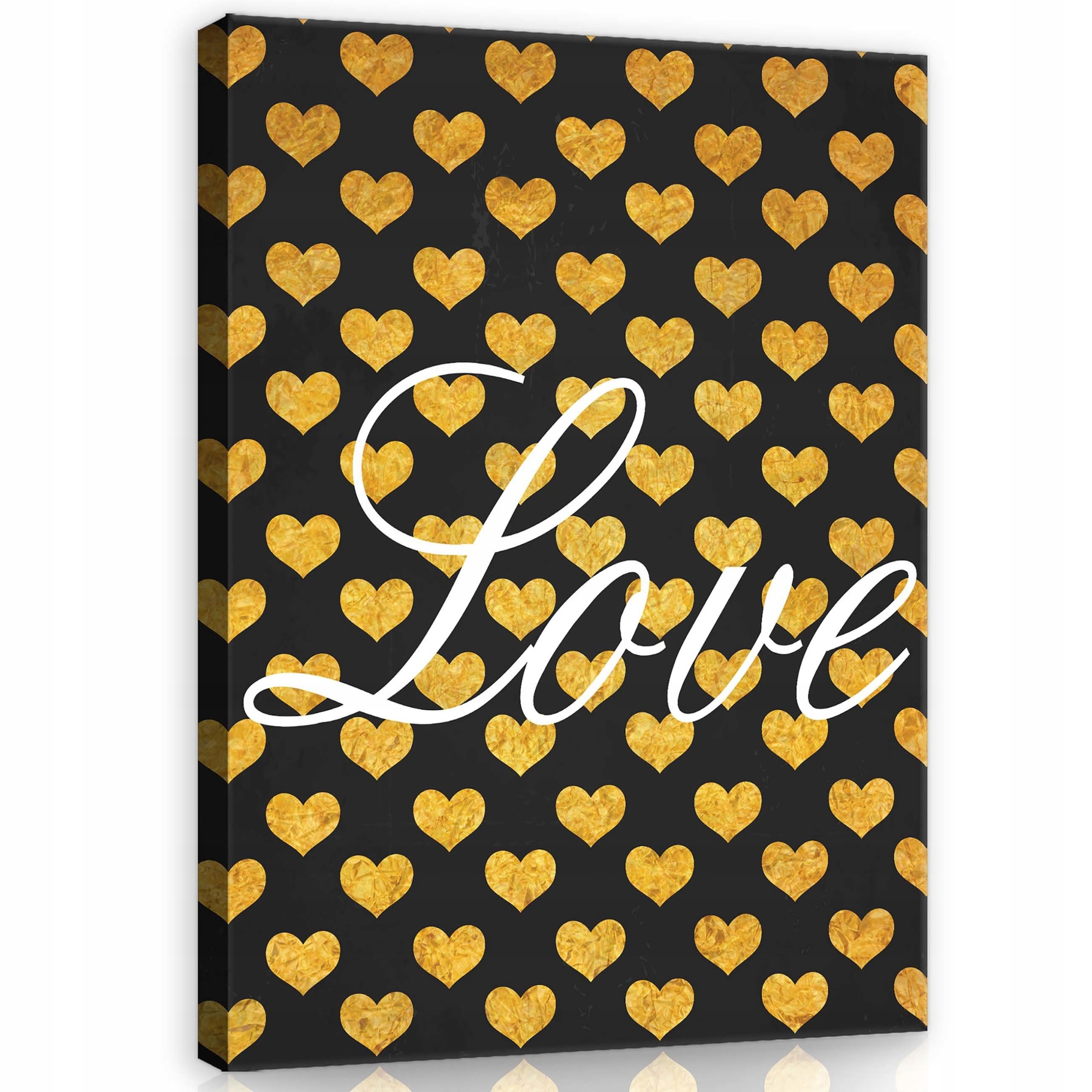 Obraz 75x100 Láska srdce zlato černá bílá romantika pocity jemnost