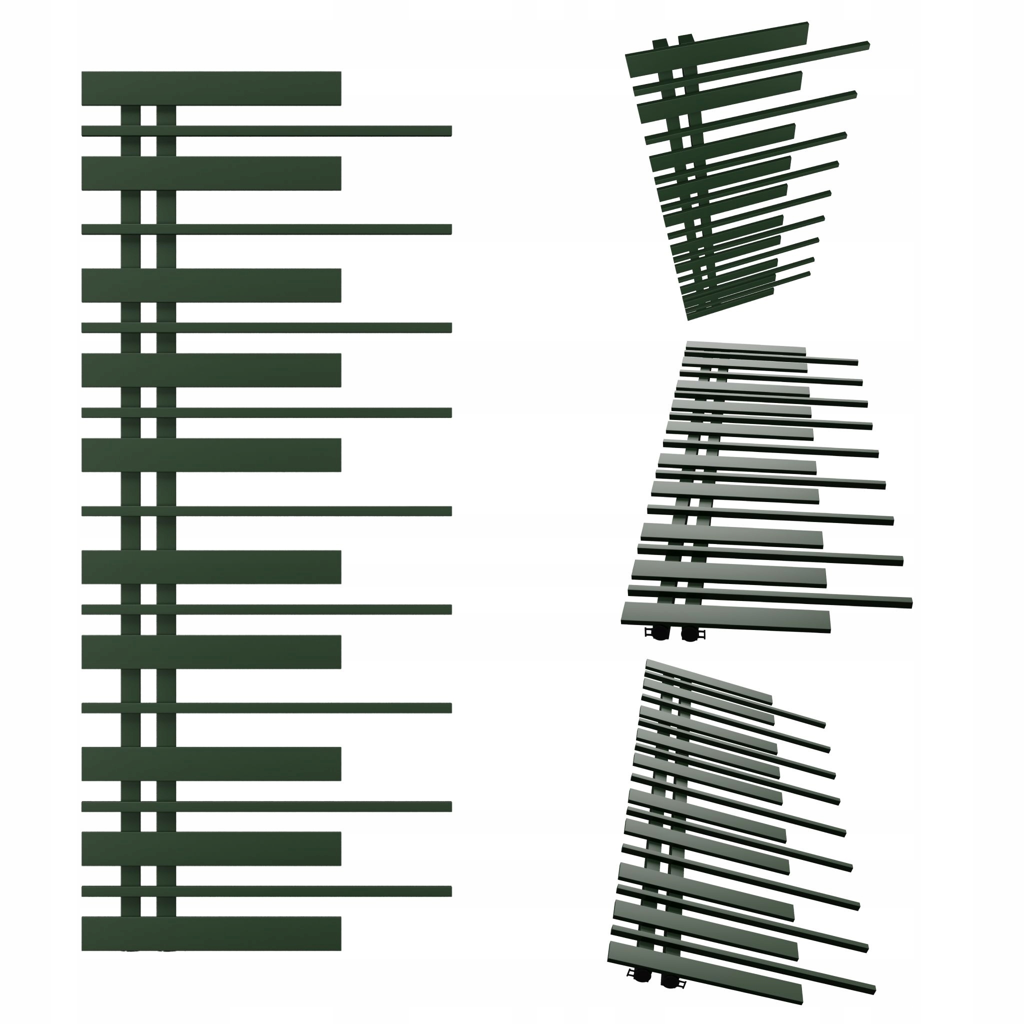 Dekorativní radiátor Piano Levý 1280x570 Zeleň