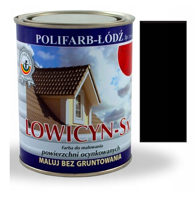 Farba Na Pozinkovaný Metal polyvinylová Lowicyn Sx Lesk čierna Ral 9005 5L